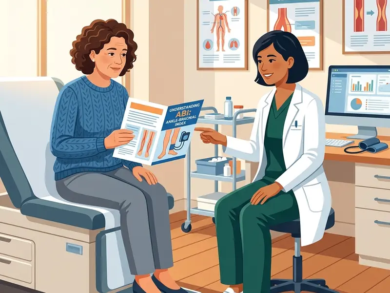 Patient learning about the Ankle-Brachial Index (ABI) test and vascular screening guide